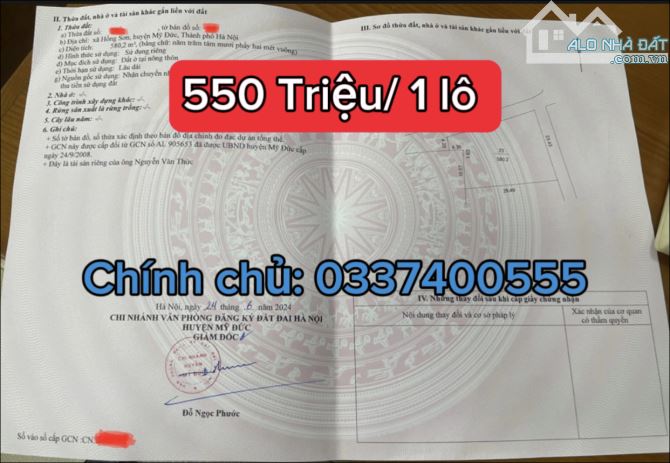 550 TRIỆU SỞ HỮU LÔ ĐẤT ĐƯỜNG NHỰA TẠI HỒNG SƠN MỸ ĐỨC