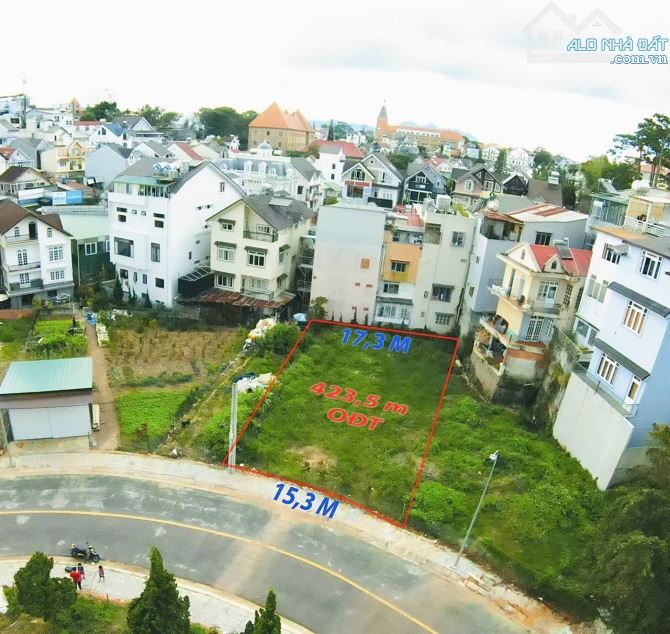 Bán gấp lô đất xây dựng KQH Phạm Hồng Thái, p10, tp Đà Lạt. 423m³ - 27ty - 1