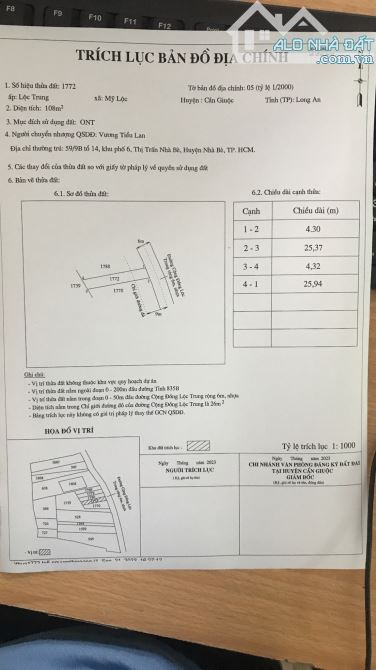 Đất thổ cư MT Cộng đồng Lộc Trung 108m² phù hợp ở, đầu tư, kinh doanh