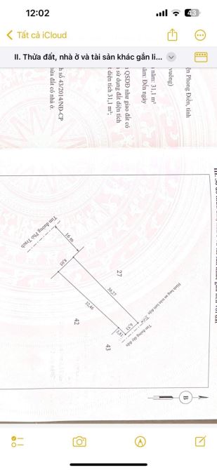 Bán 263.3m2 + 74.7m2( đất ngoài sổ) mặt tiền Kinh Doanh trung tâm thị trấn Phong Điền, Huế