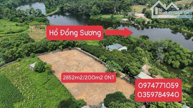 BÁN GẤP LÔ ĐẤT 2 MẶT TIỀN CÓ DT 2852m2 ( 200m2 ONT) CÁCH SÂN GOLF SKYLAKE CÓ 800m