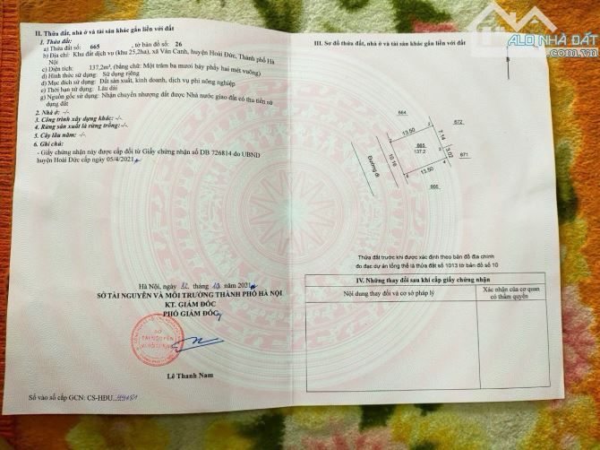bán đất dịch vụ Vân Canh DT 137m2 mặt tiền 10m, nằm trên trục đường 20m sát cổng An Lạc - 1