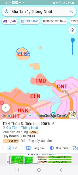 Cần bán 1/2 hòn đảo hồ Trị An 9061m, có 300m thổ cư,xã Gia Tân 1,huyện Thống Nhất,Đồng Nai - 3