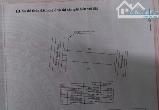 $.16x63 Nguyễn Thông, 231m2 thổ cư   Giá rẻ, 2 mặt tiền trước sau. - 1