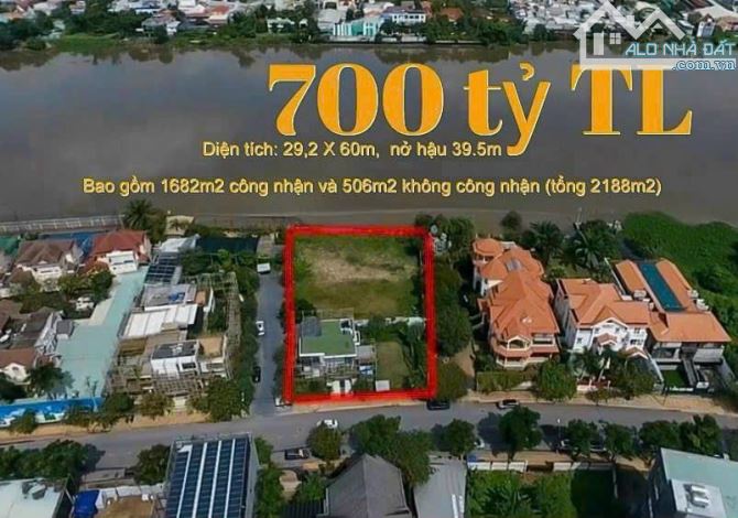 Khuôn Đất Lớn Trực Diện Sông Sài Gòn 2200m MT Đường Trung Tâm Thảo Điền Quận 2