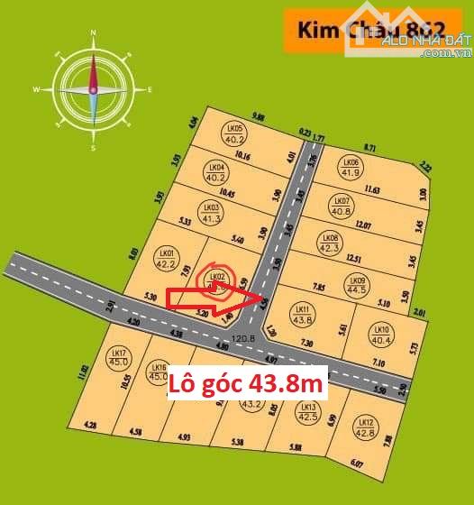 LÔ GÓC 43.8M2 ĐẤT KIM CHÂU - KIM THƯ, Ô TÔ VÀO TẬN ĐẤT TÀI CHÍNH HƠN 1 TỶ - 1