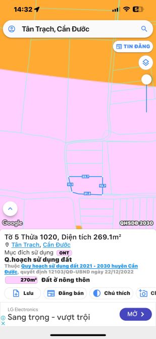 Bán 269m2 đất thổ cư 2 mặt tiền đường ô tô ngay sát trung tâm Chợ Rạch Kiến 1ty750 - 6