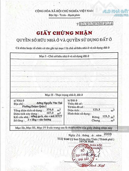 Bán toà nhà Nguyễn Văn Thủ, Đakao, Q1, 125m2 đất, 5 tầng. Giá 88 tỷ - 1