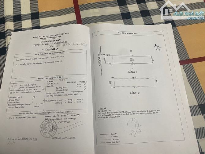 Bán nhà 341/19/108 Khuông Việt, Tân Phú. Gần Hòa BÌnh Đầm Sen. 4.95 tỷ - 6