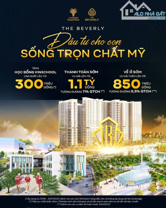 PKD Vinhomes Grand Park Q.9 cập nhật giỏ hàng nội bộ The Beverly, giá chỉ từ 2,2 tỷ ck 21%