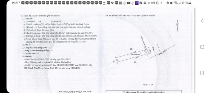 Bán đất 200m2 thổ cư ngộp tại TP.Đồng xoài, full hồng giá 295tr - 1