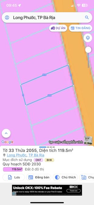 Cần ra 2 lô đất nhà vườn giá rẻ 120m2, 7x17,3m đất thổ cư tại Long Phước, Bà Rịa Vũng Tàu - 6