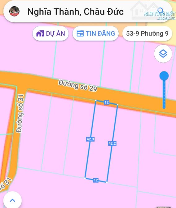 Cần tiền bán lô đất mặt tiền đường số 29, xã Nghĩa Thành, Châu Đức, Bà Rịa Vũng Tàu.