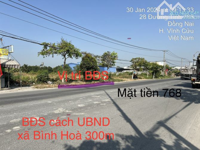 D033 Bán Mảnh đất mặt tiền đường 768 tại xã Bình Hòa, huyện Vĩnh Cửu, tỉnh Đồ