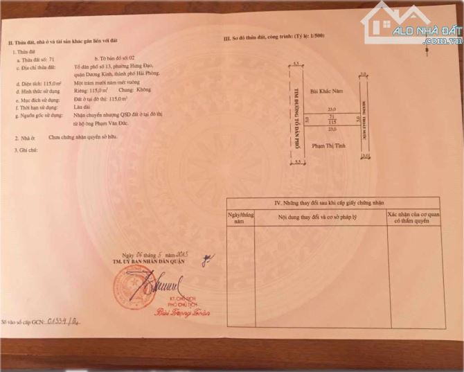 Siêu Phẩm 115m ngang 5 mặt đường Phúc Lộc , Dương Kinh. Giá chỉ 2x triệu.LH E Kiên