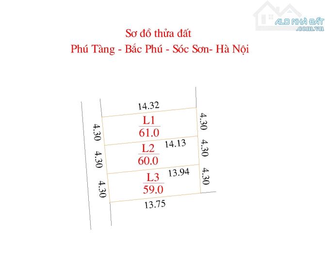 Cần xèng thanh khoản lô đất dt 60m  mt 4,30m . Đường trước đất Ôtô chạy giá đầu tư - 5