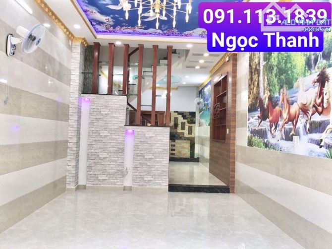 $ Cho thuê nhà ĐẸP , MT gần Tô Hiệu, Q TP, 4x 16m, 3 lầu, 5PN, CHỈ 15 TR $ - 1