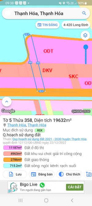 19.741m2 đất rsx mặt tiền ql62. Thạnh hoá Long An( 19 tỷ) được chuyển thổ đô thị - 1