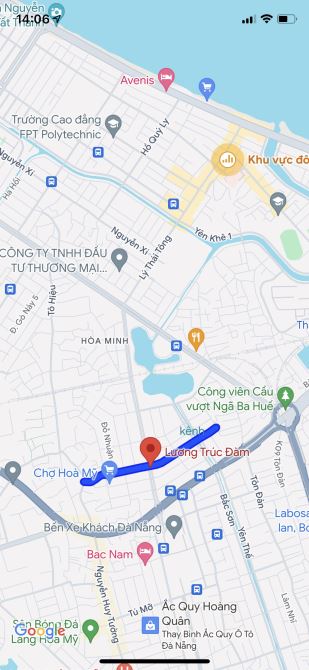Bán nhà lô Góc 2MT đường 10m5 Lương Trúc Đàm, Hòa Minh, DT: 18x22m, gần bến xe - 1