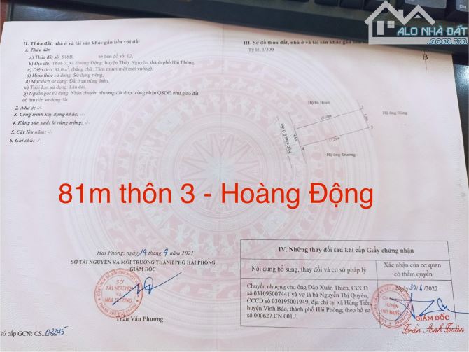 ‼️‼️ Bán cắt lỗ lô đất trung tâm Hoàng Động - Thuỷ Nguyên ✅ đường 5m - giá chỉ 1,4 tỷ - 3