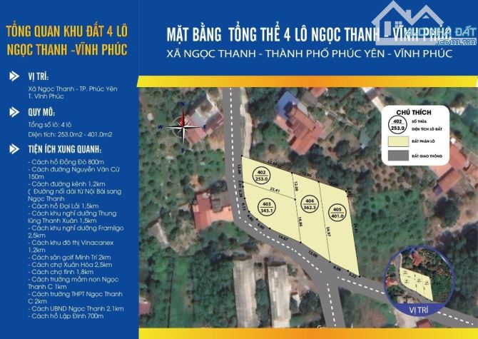 Bán Lô Góc Siêu Đẹp 1359 m Ngọc Thanh , Phúc Yên , Vĩnh Phúc, Giá Siêu Rẻ