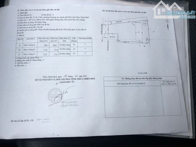 Bán đất 1.000m2 thổ cư tại 27 Ấu Triệu Phường Trường An TP. Huế - 4