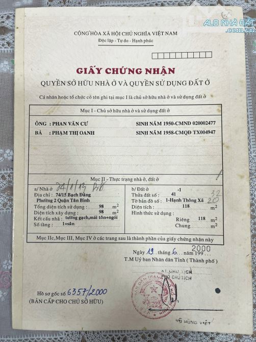 BÁN GẤP ĐẤT NGAY CV GIA ĐỊNH SỔ ĐỦ GIÁ CÓ TL HẺM XE HƠI - 5