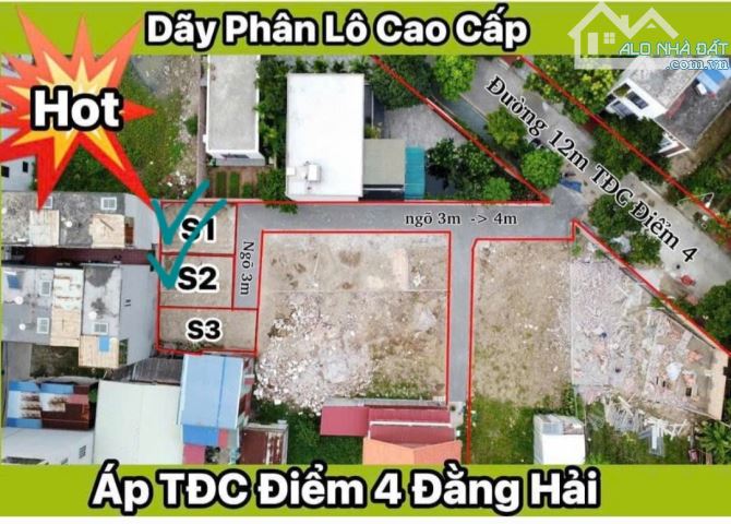 Còn duy nhất 1 lô đất giáp tđc Điểm 4 Đằng Hải - 1