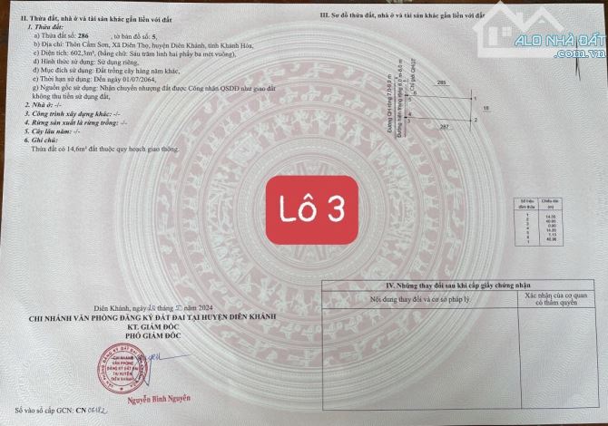 Vườn cây ăn quả tại Diên Thọ, Diên Khánh cạnh Sông Cái. • Diện tích 600m²/ lô ngang 15m - 2