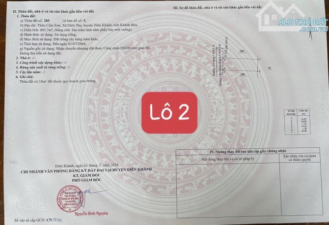 Vườn cây ăn quả tại Diên Thọ, Diên Khánh cạnh Sông Cái. • Diện tích 600m²/ lô ngang 15m - 3