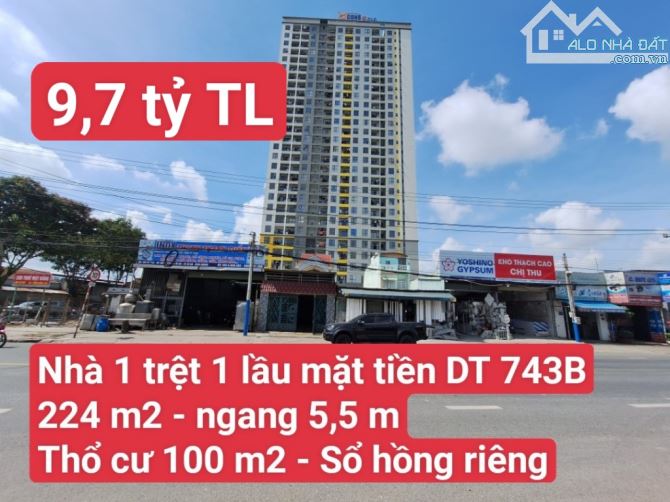 🆘 Nhà phố mặt tiền ĐT 743B gần ngã 3 Cây Điệp phường Dĩ An, TP Dĩ An