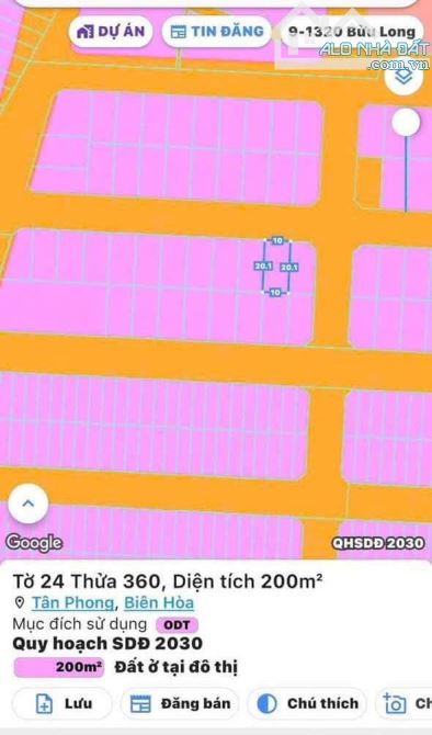 LÔ ĐẤT BIỆT THỰ 200M2 KDC TÂN PHONG CHỈ 6,75 TỶ - 2