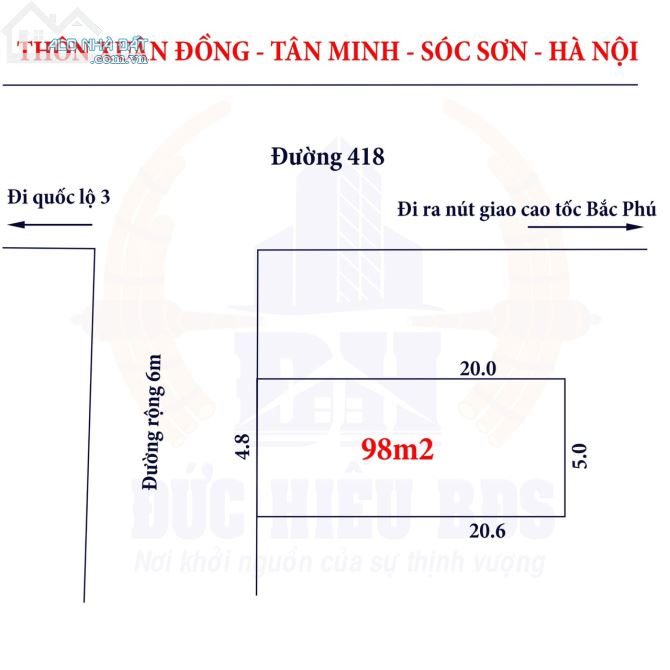 Chính chủ e bán đất trục chính XUÂN ĐỒNG - TÂN MINH - SÓC SƠN - HÀ NỘI