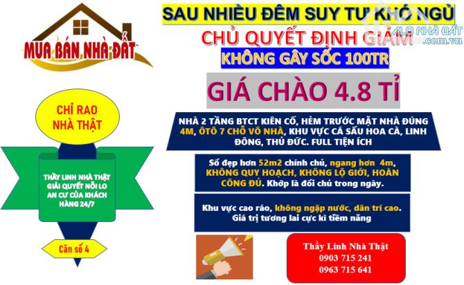 NHÀ 2 TẦNG , HXH , Ô TÔ NẰM , SỔ VUÔNG VỨC , KHU CÁ SẤU HOA CÀ LINH ĐÔNG. 4,8 TỈ - 3