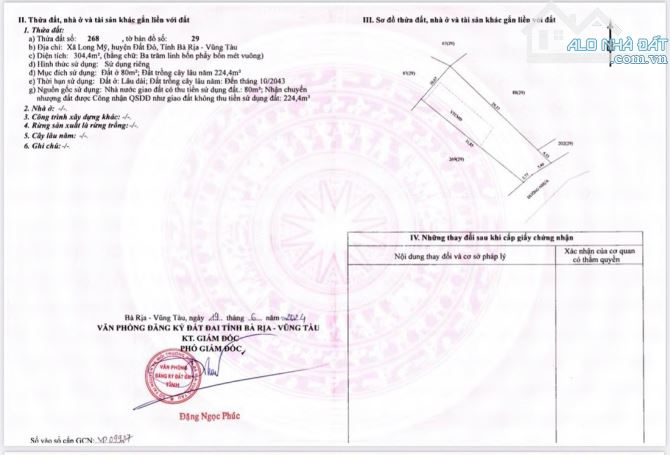 LÔ ĐẤT 8x34m NỞ HẬU CỰC ĐẸP XÃ LONG MỸ- CÁCH BIỂN PHƯỚC HẢI 3KM - 5