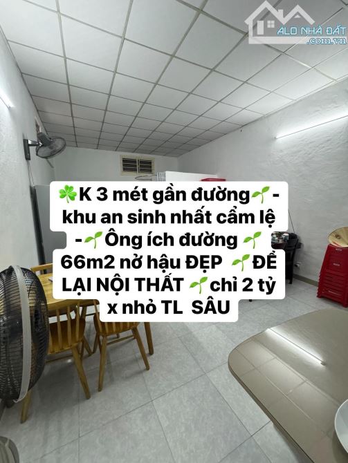 Kiệt 3 mét khuê trung cẩm lệ 60m2 ở ngay 2,25 ty Sổ nở hậu