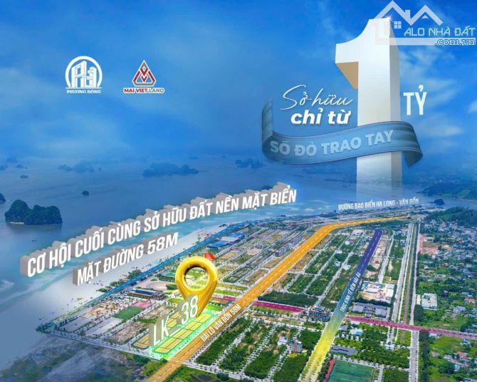 CHỈ TỪ 1 TỶ SỞ HỮU NGAY ĐẤT PHÂN LÔ SỔ ĐỎ .. DỰ ÁN PHƯƠNG ĐÔNG VÂN ĐỒN QUẢNG NINH