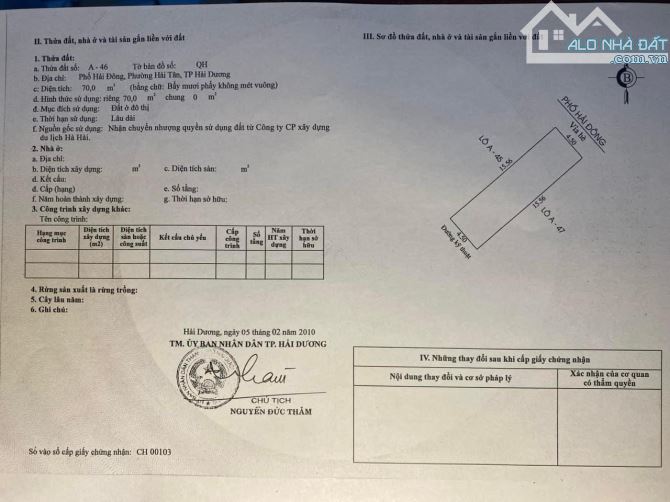 Bán đất khu đô th Hải ĐÔNG TP HẢI DƯƠNG