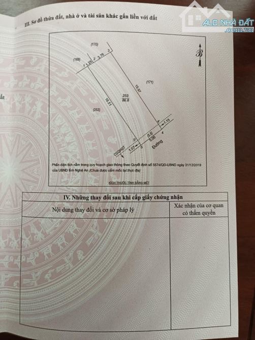 Siêu phẩm nội thành đất ngõ đường Lý Thường Kiệt - P.Lê Lợi - TP Vinh 87m2 Tây đường 5m - 1