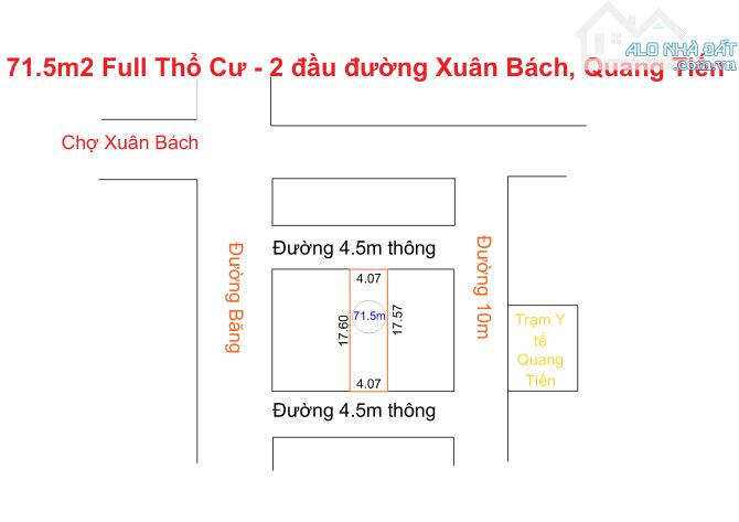 Bán Siêu Phẩm F0 71.5m2 Full Thổ Cư 2 Đầu Đường Tại Xuân Bách, Quang Tiến - 4