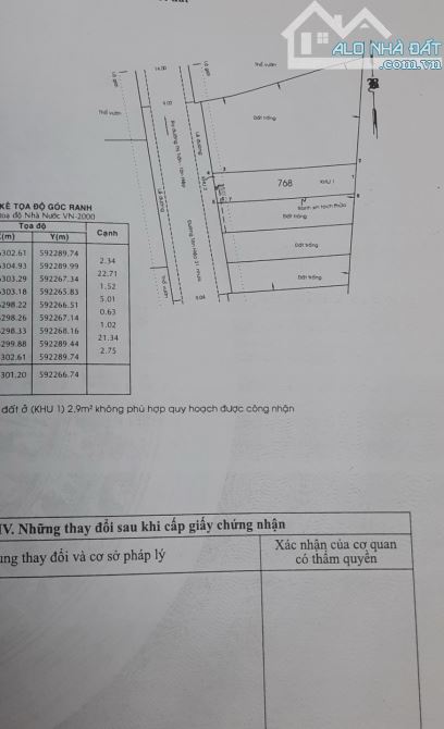 Bán lô đất mặt tiền đường nhựa Tân Hiệp, Hóc Môn: 5x25m. 2.85 tỷ - 2