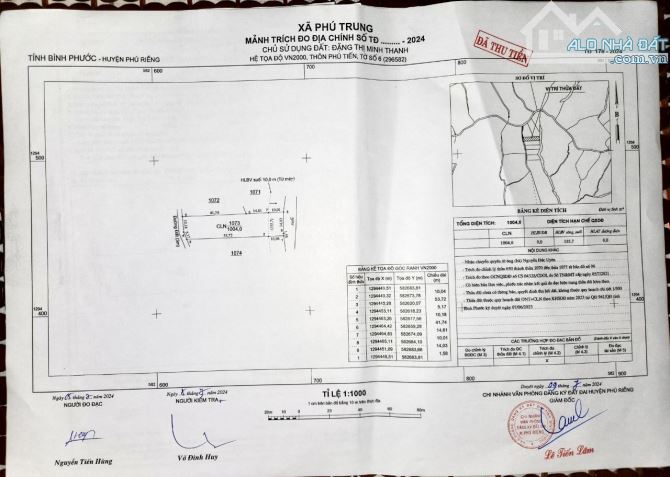 ĐẤT SÀO 20X50 PHÚ RIỀNG GIÁ 180TR/ SÀO SHR - 5