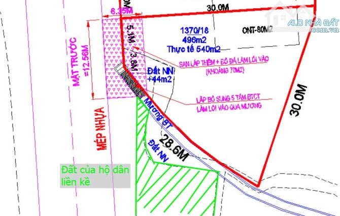 Bán nhanh lô đất 496m2-80tc Dt thực tế 540m2 TL997 cặp hông KCN Giá chỉ 2ty1 - 7