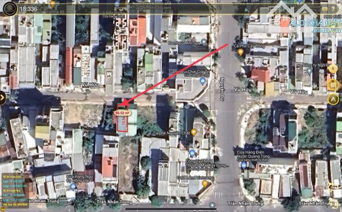 Bán đất tặng nhà mặt tiền đường Vũ Hữu, Vĩnh Hoà, Nha Trang 66,5m2 ( rộng 5m ) giá 3,3 tỷ - 6