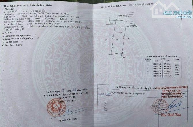 BÁN ĐẤT THÁI MỸ, CỦ CHI, DT 10 X 30, SỔ SẴN, GIÁ 465 TRIỆU, BAO SANG TÊN CÔNG CHỨNG - 5