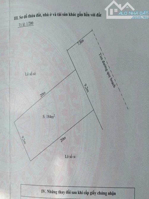 Bán lô đất DT 184 M mặt đường Hoàng Thế Thiện Vĩnh Lưu Đông Hải Hải An