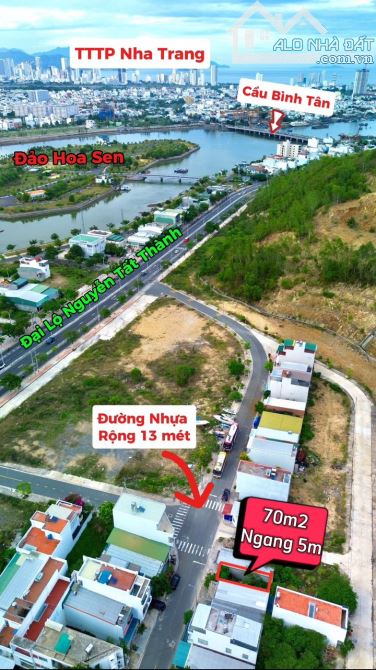 Cần bán lô đất đẹp TP Nha Trang, tái định cư Hòn Rớ 2. Giá cần bán 2.4 tỷ - DT 70m².  - Đư - 1