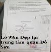 SIÊU PHẨM. 98m ngang 5m cổng trường Trung học Đồ Sơn. Giá chỉ hơn 2 tỷ.LH E Kiên