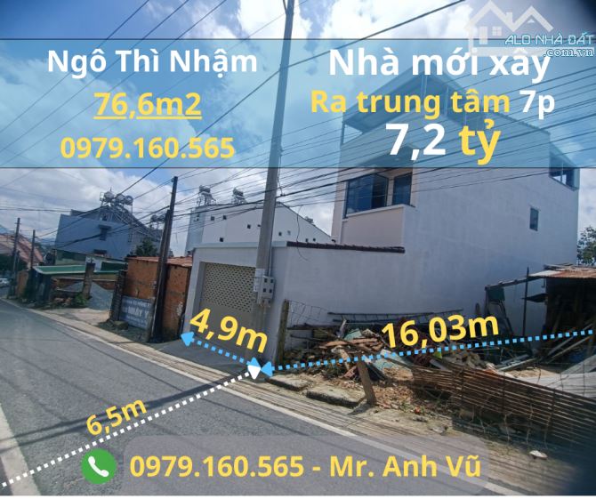 Nhà mới xây phường 4, cách trung tâm 7 phút - 7,2 tỷ