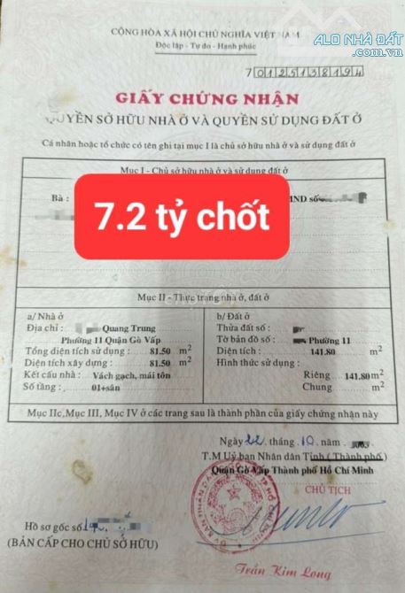 Bán Nhà Quang Trung 142m2 giá chỉ 7,2 tỷ - 2